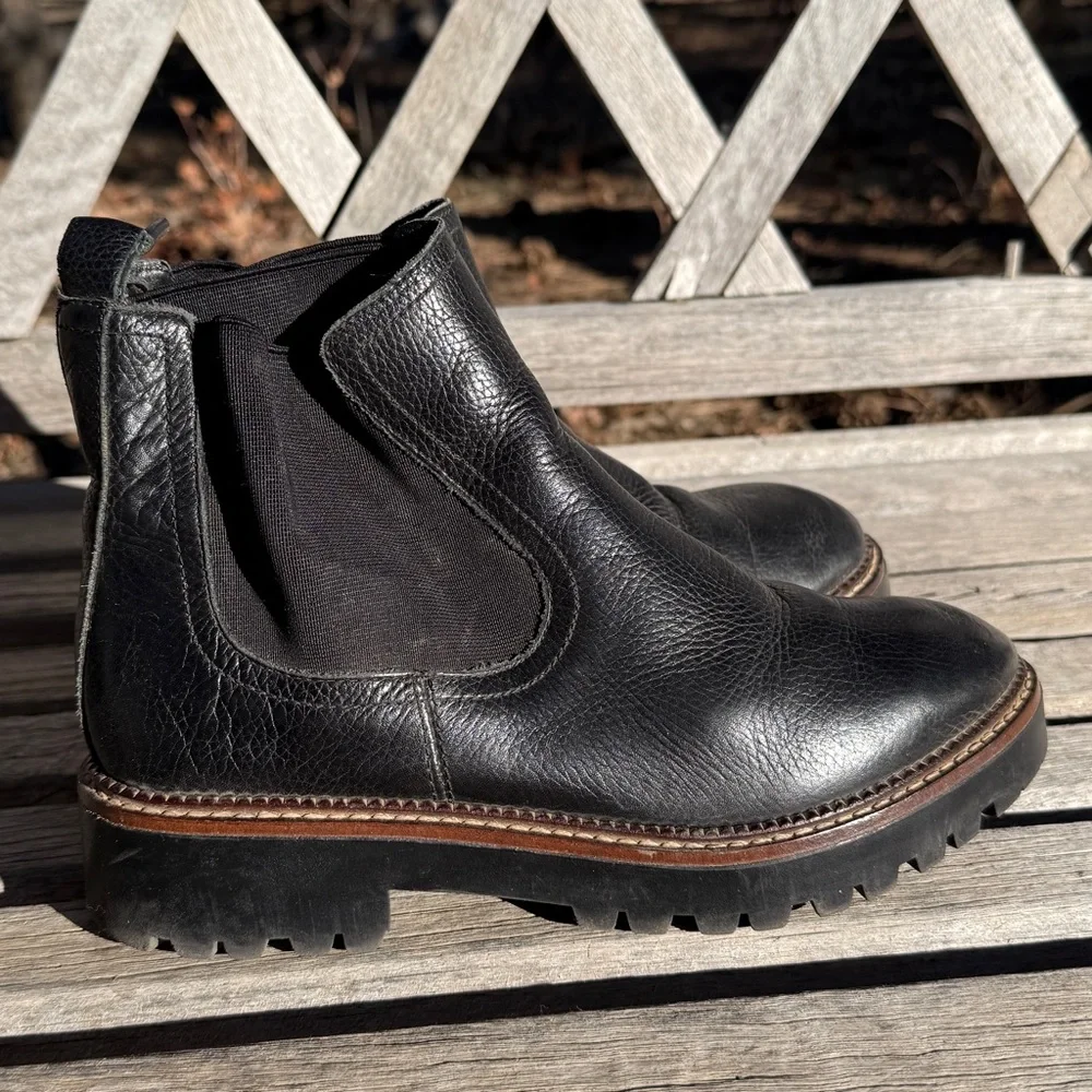 GUC Caslon Chelsea Miller Black Leather Boots Size 7 - Picture 2 of 6